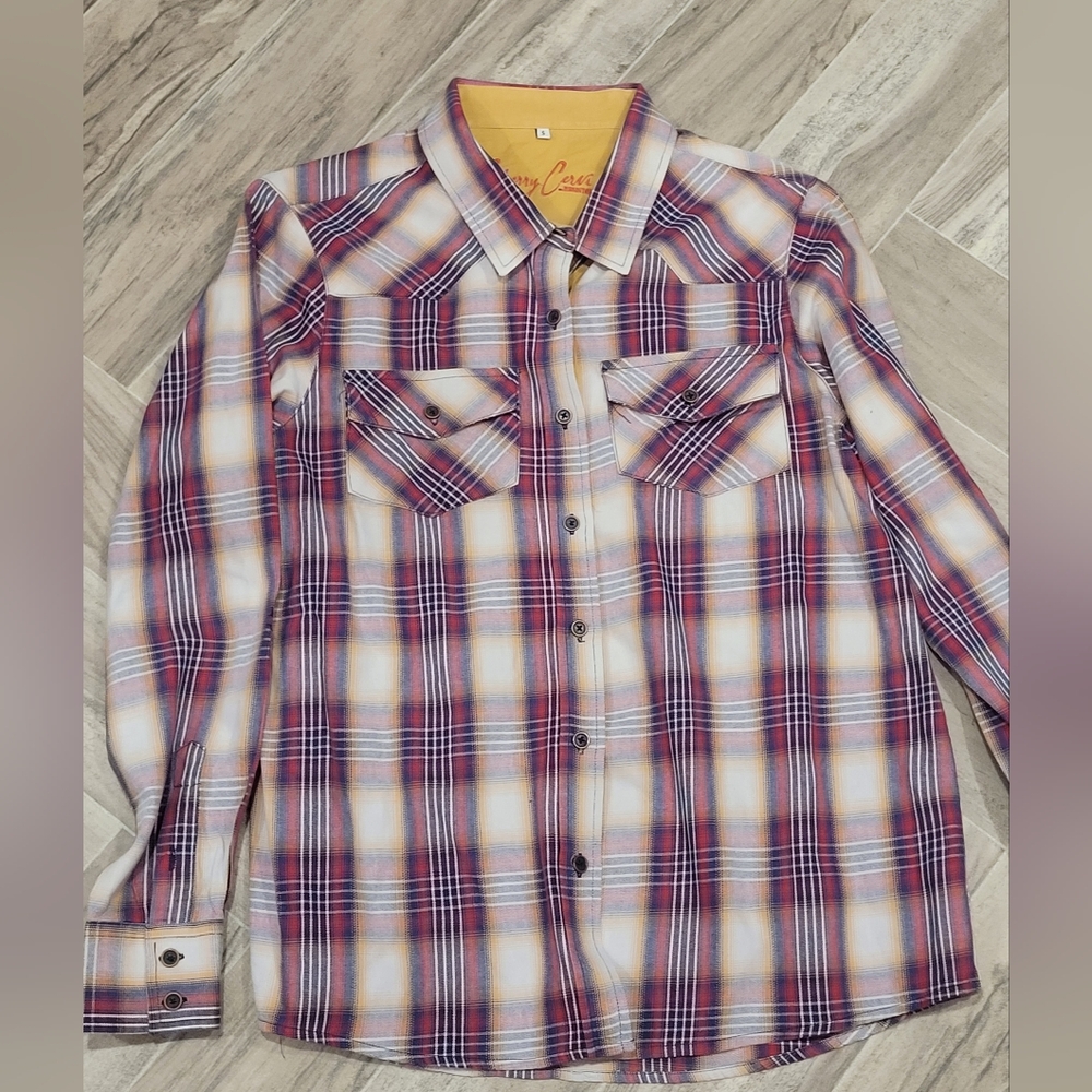 Sherry Cervi Resistol plaid western shirt S
